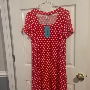 Red Polka Dot Midi Dress